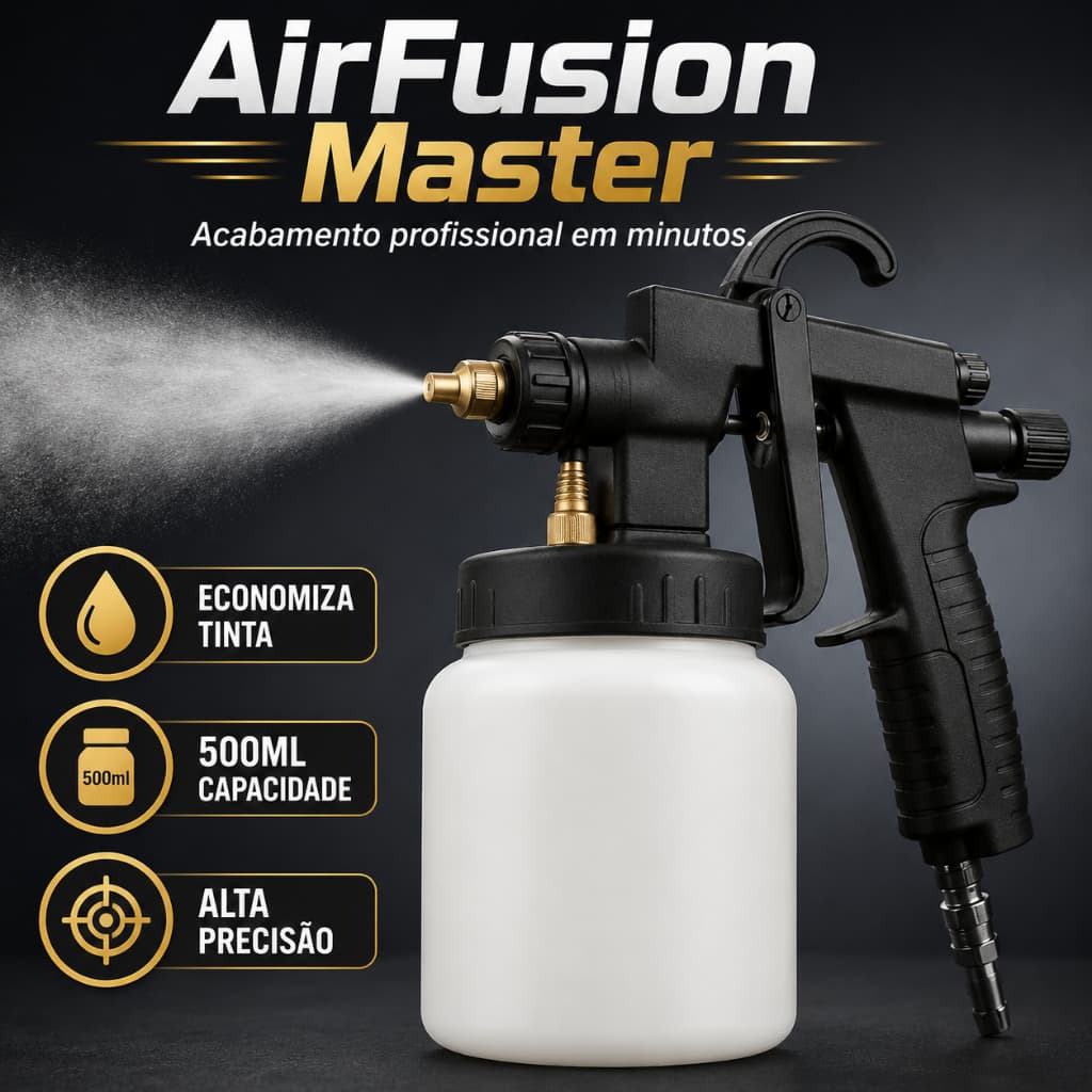 Pistola Pulverizador Pintura Alta Precisao 500ml Capacidade Spray Direto