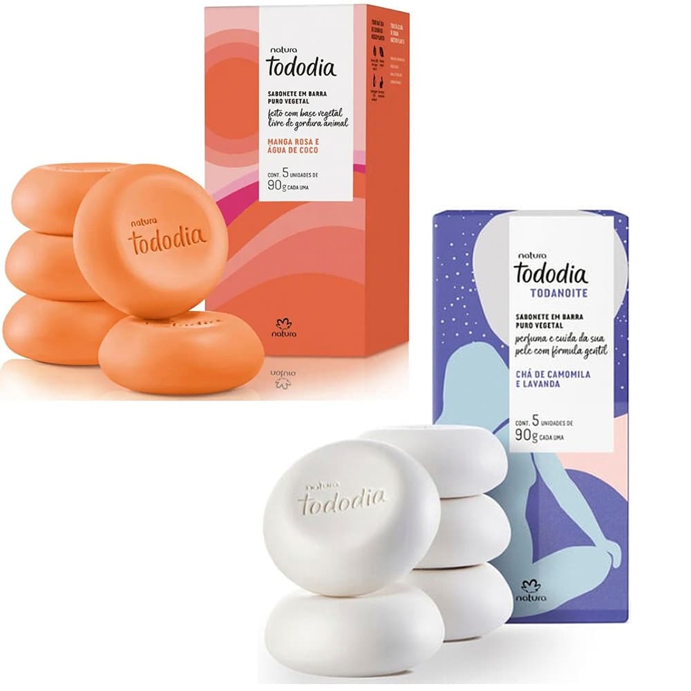 Kit Sabonete em Barra Natura Chá de Camomila e Manga Rosa / Kit Sabonete Natura em Barra Chá de Camomila