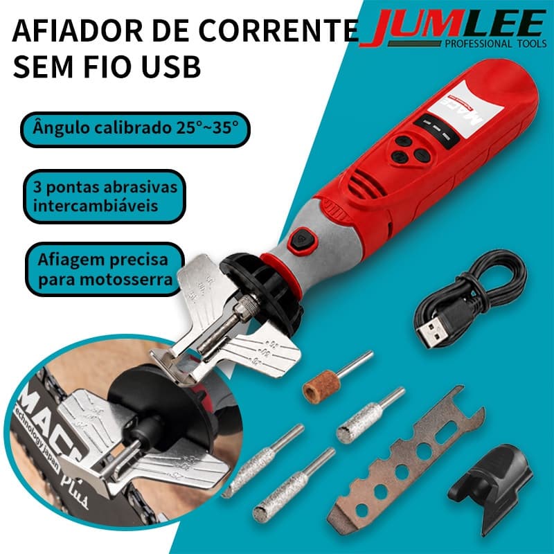 Afiador de corrente de motosserra Mini Retífica Portátil Kit para Correntes e Lâminas de Podador