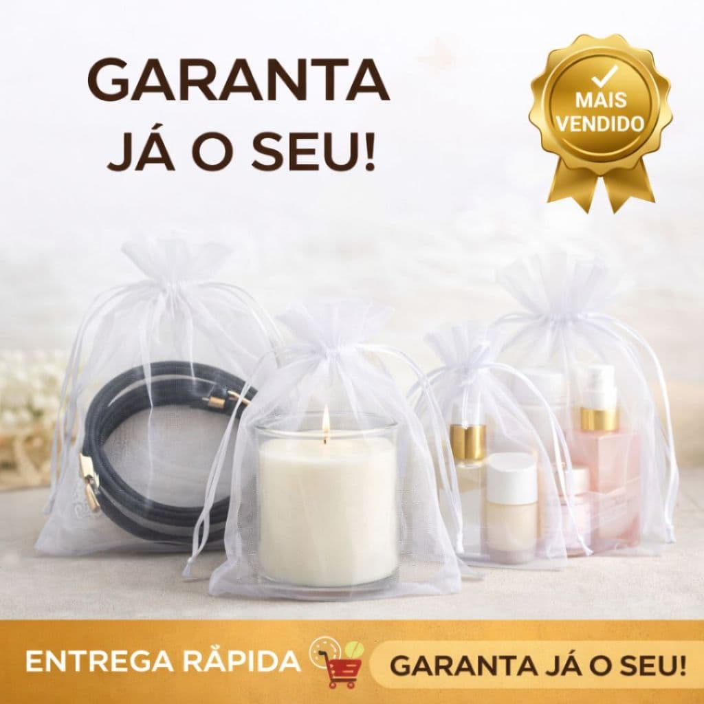 KIT Saquinhos Organza 7x9 9x12 10x15 13x18 Branco | Festas Casamentos Eventos Lembracinhas