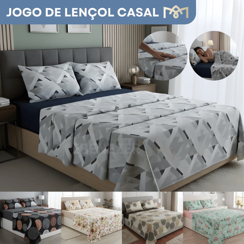 Kit Roupa De Cama Casal Queen Percal 400 Fios Super Macio Desing Atemporal Hotel Luxo Premium