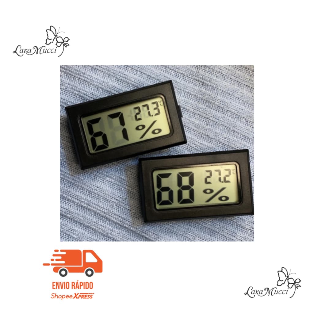 Mini Higrômetro Termômetro Digital Temperatura Umidade Cílios