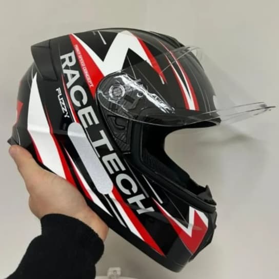 CAPACETE RACE TECH HIT FUZZY PRETO BRANCO VERMELHO ORIGINAL MOTOBOY OFERTA LANÇAMENTO TOP