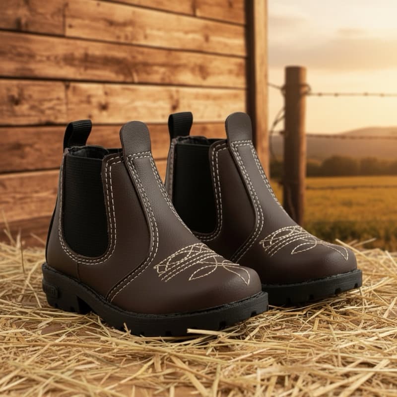 Bota Infantil Botina Jeca Country Menino Menino Para Rodeio Festa Junina Sítio
