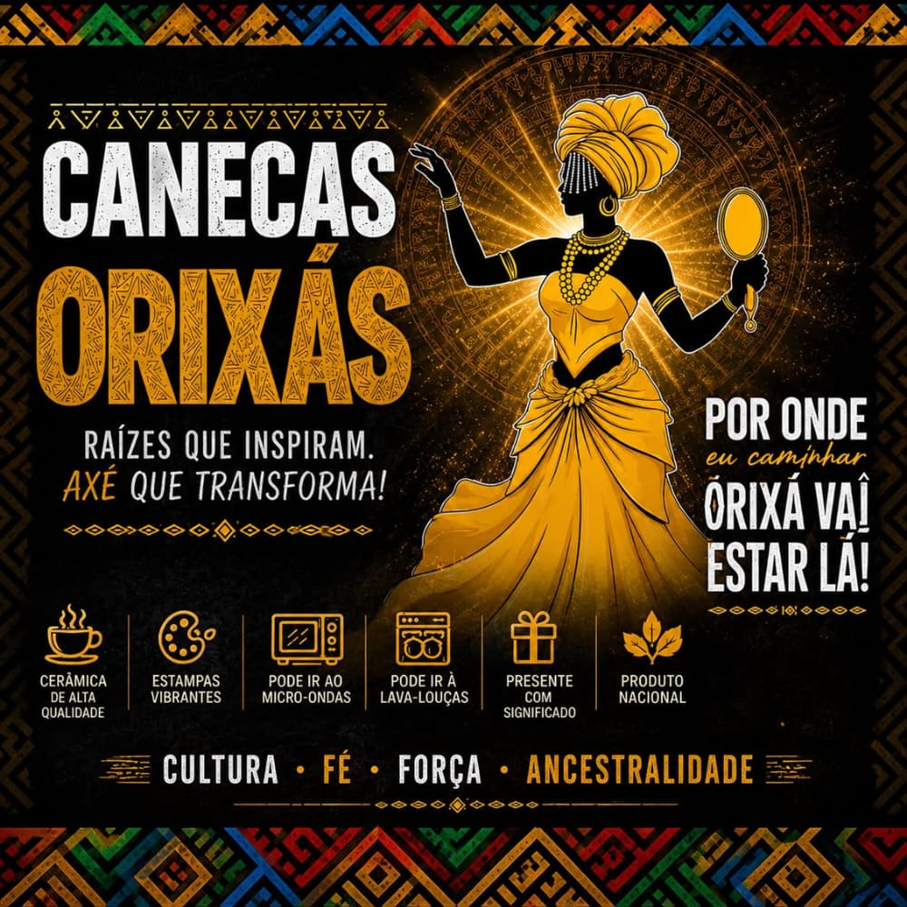 Caneca Orixás 325ml Cerâmica Personalizada | Umbanda e Candomblé Presente Especial