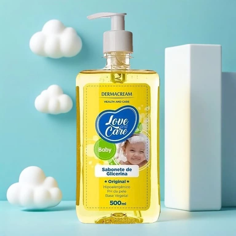 Sabonete Líquido Baby Glicerina Love and Care Dermacream 500ml