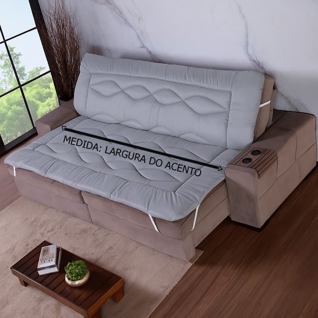 Pillow Top Premium Para Sofá Retrátil 2,40 mt Largura do Acento varias cores.