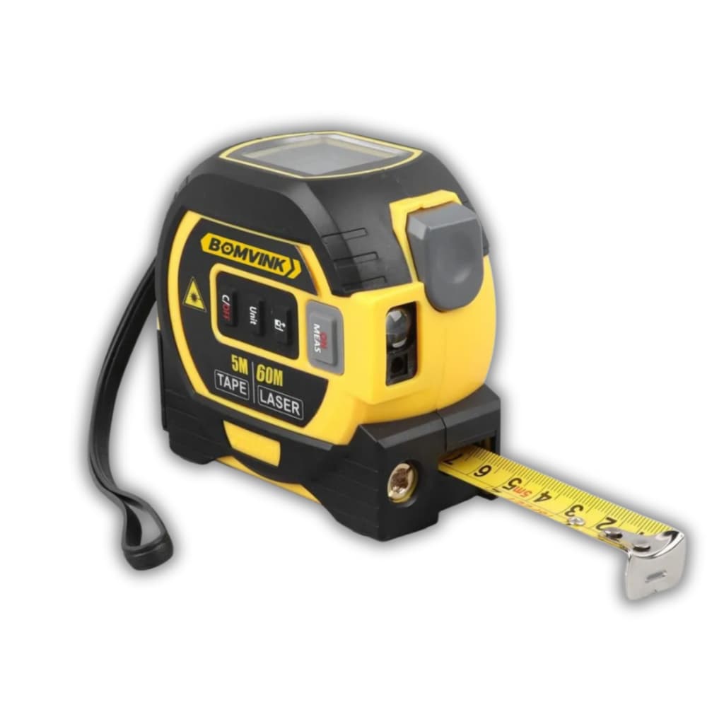 Trena Fita Metrica c/ Display LCD com Luz de Fundo, Fita Métrica 5m, 60m