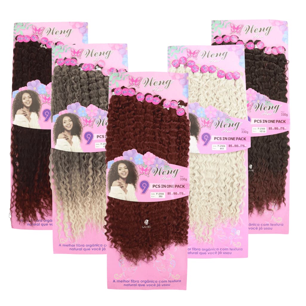 Kit 3 Cabelos Organico Weng Fada Extra Longo Beleza Volume e Acabamento Super Natural em Cada Cacho