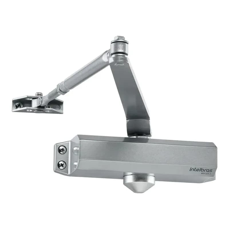 Mola Aérea Hidráulica Intelbras MH 104 A Porta De Madeira ou Metal 85kg F4 Prata regulável