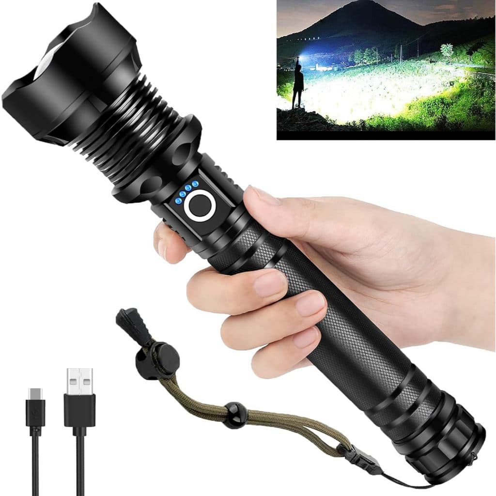 Lanterna Super Potente P90 Tática Forte Potente Sitio Fazenda Acampamento Camping Segurança
