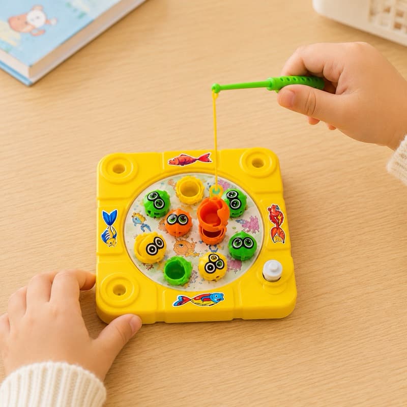 Brinquedo Pescaria Infantil com Peixinhos e Vara de Pesca Educativo