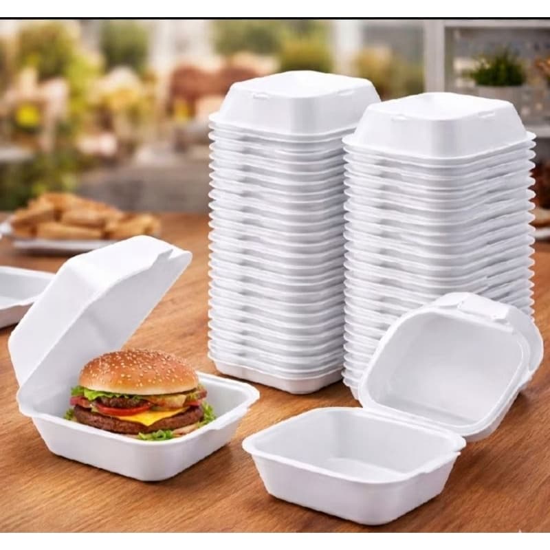 Hamburgueira H02 Pote de Isopor Para Hamburgues Batatas fritas Lanches sanduíches Bolos Ideal Para Marmitas Deliverys..