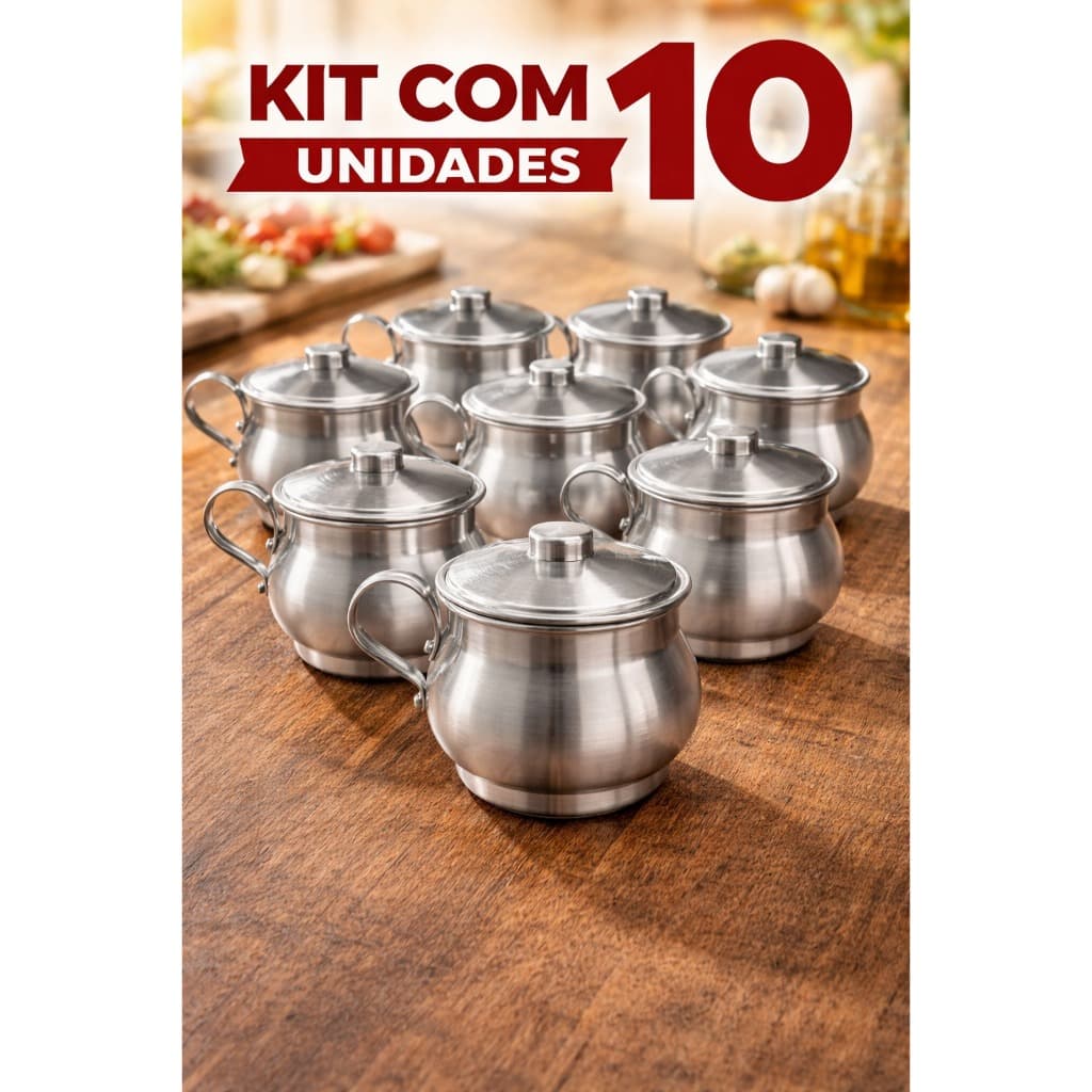 Porta Molho Panelinha Servir 10 Peças 250ml