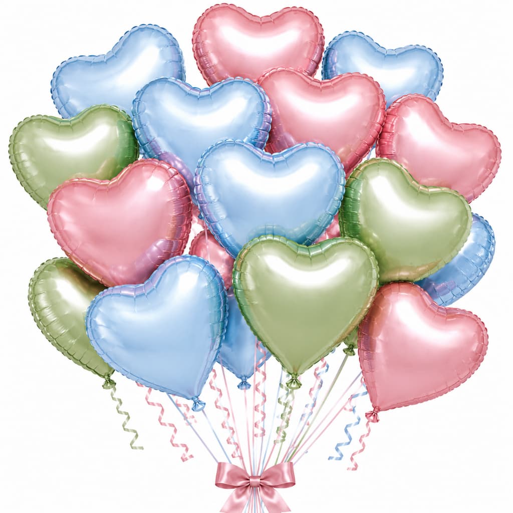Kit 10 Balões Coração Candy Rosa/Verde/Azul Grande 10 polegadas 22cm Decoração Festas Aniversários