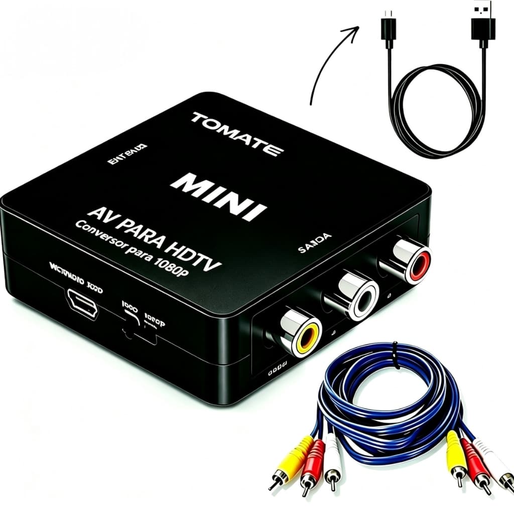 Kit Conversor AV para HDMI 1080P digital TV,  com Cabo RCA 3M , para Aparelhos Antigos e DVD
