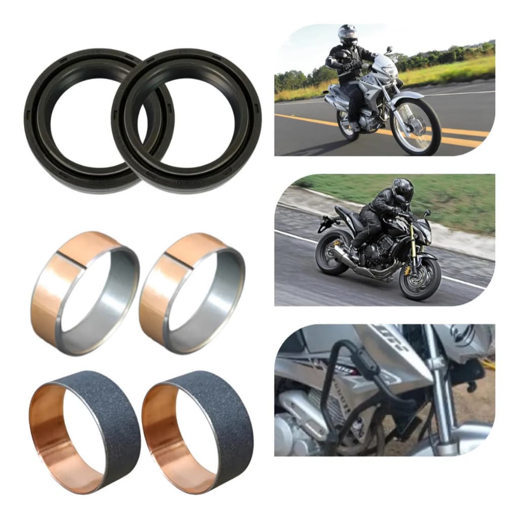 Kit Retentor Garfo Bucha Interna Externa Bengala Nx 400 Falcon Cb 600 Hornet