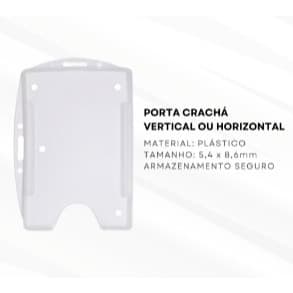 Porta Crachá Transparente vertical 10 unidades