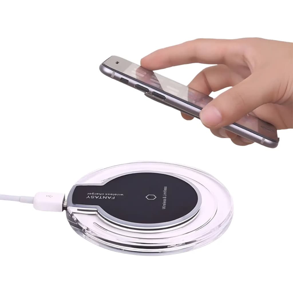 Carregador Sem Fio Wireless Qi Turbo Fast Charger Com LED