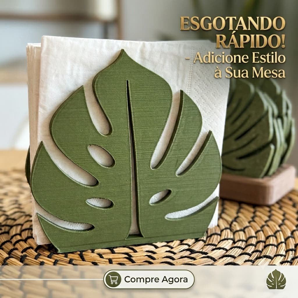Porta-Guardanapo Folha Monstera – Decorativo e Funcional