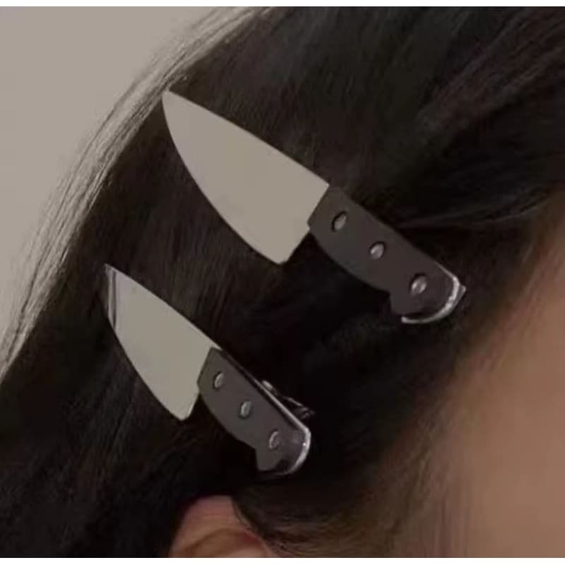 Presilhas de cabelo em forma de faca kawaii estilo alternativo y2k anime grunge punk egirl cosplay