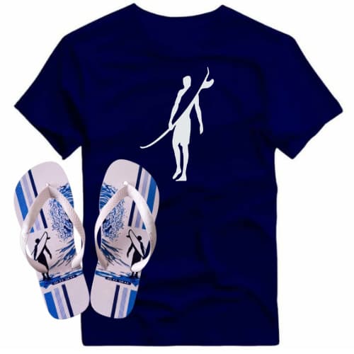 Kit Camiseta + Chinelo Surfista Onda Combo Exclusivo Envio Rapido