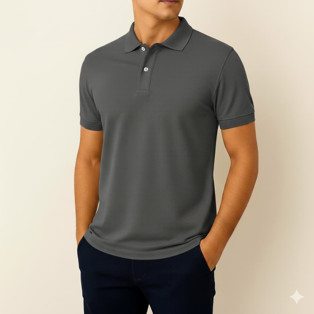Camiseta Polo Masculina Piquet Básica Elegante Manga Curta