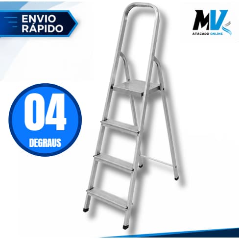 Escada de Aluminio 4 Degraus Maestro Reforçada