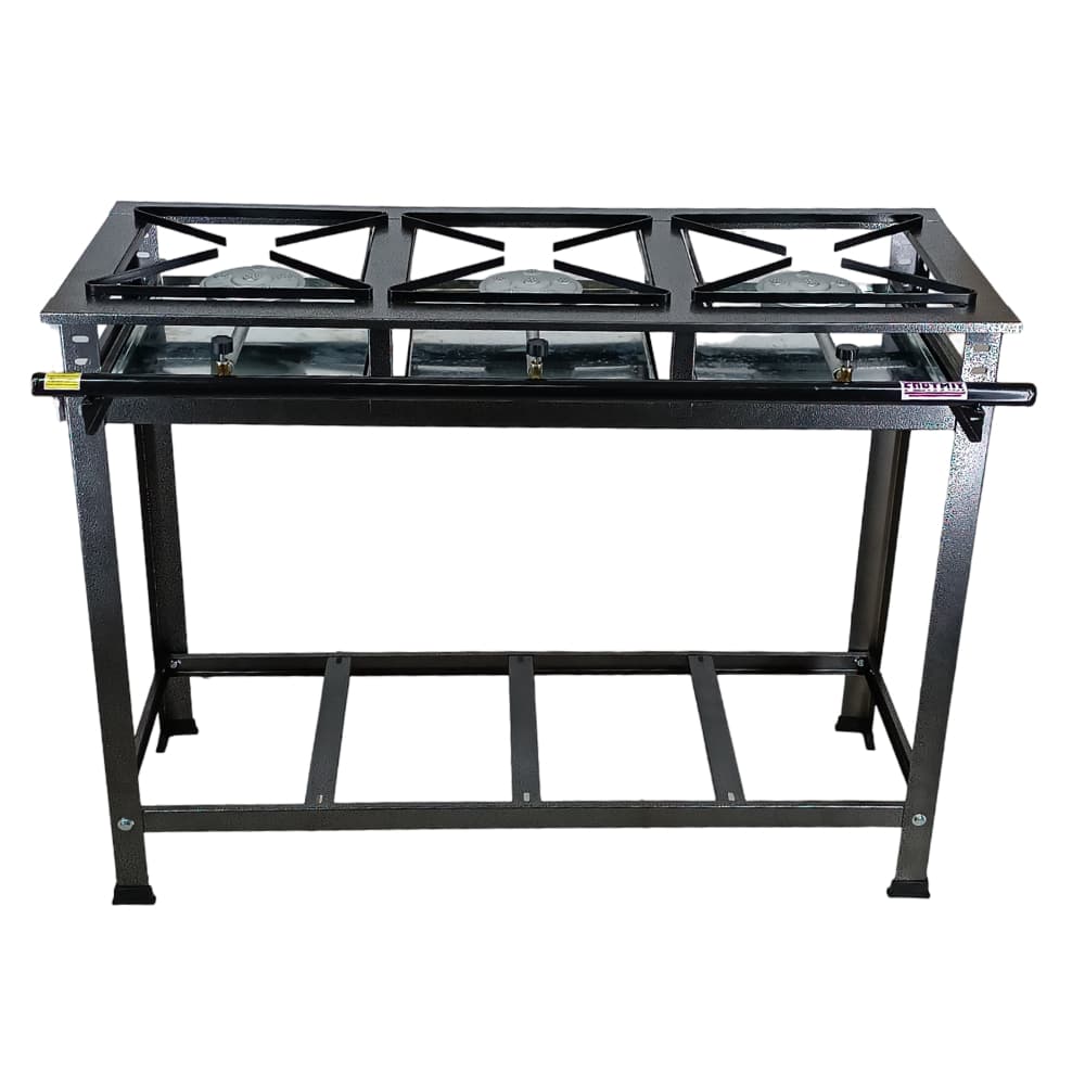 FOGÃO 3 BOCAS ALTA PRESSÃO 30x30 COM REGISTRO - ENVIO IMEDIATO