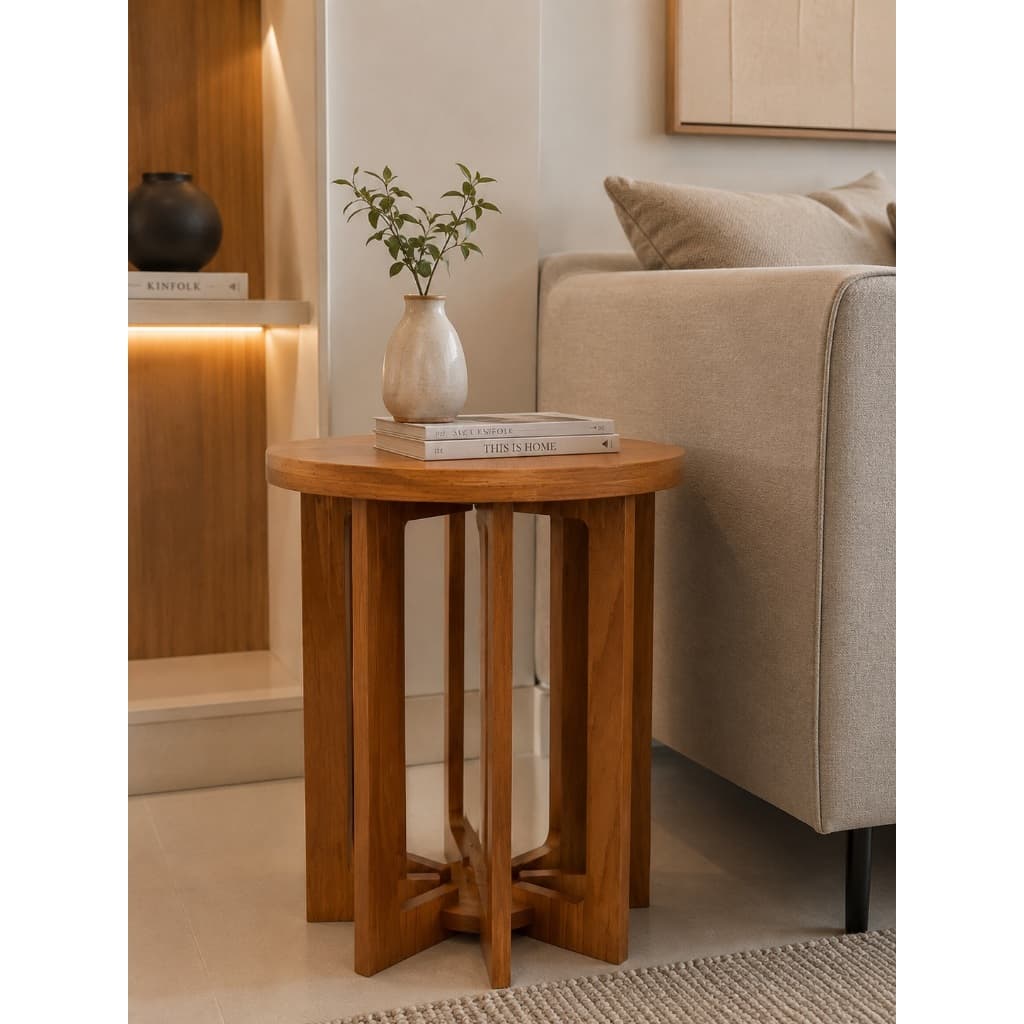 Mesa Lateral Ravena 40cm – Design Moderno em MDF | Mesa Letaral Sofá Sala Quarto Escritório