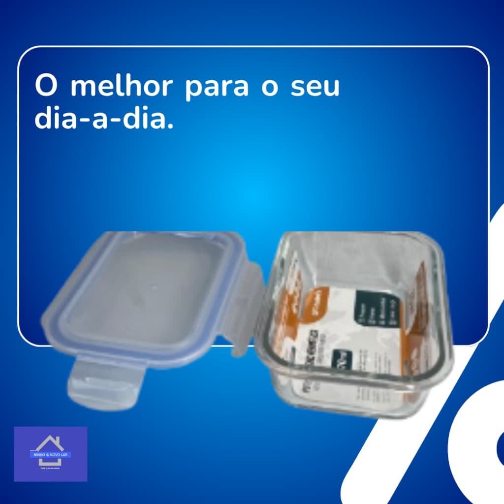 Pote Hermético Vidro Compacto 370ml Armazenamento Seguro Vedação Eficiente Frescor