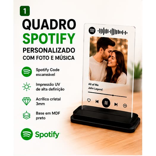 Quadro Spotify Personalizado com Foto E Música (Leia a Descrição)