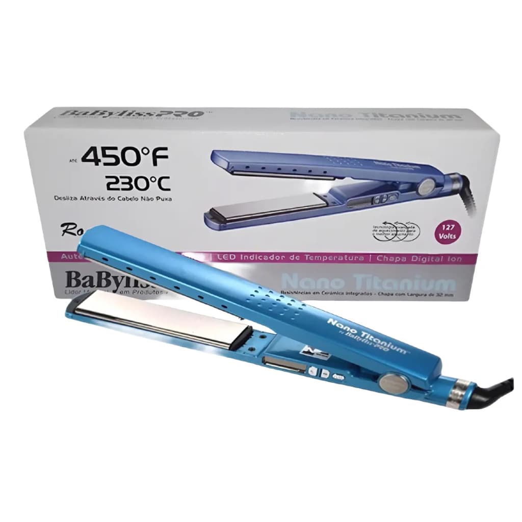 Prancha de Cabelo com Placas Nano Titanium para Alisamento e Cachos