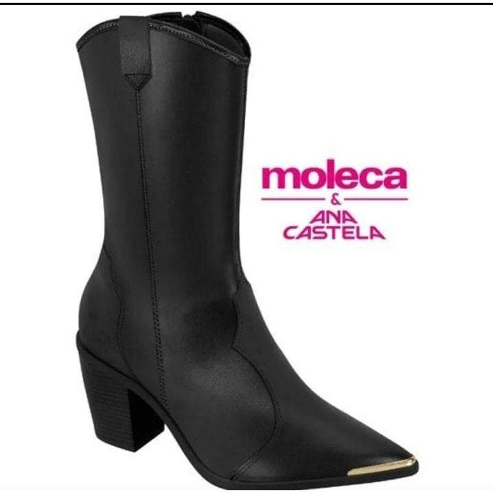 Bota Western Texana Moleca Feminina Salto Confortável Cano Médio Tendência 2026