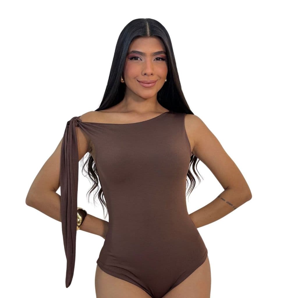 Body Feminino Ombro Único com Laço Lateral em Suplex Premium Elegante