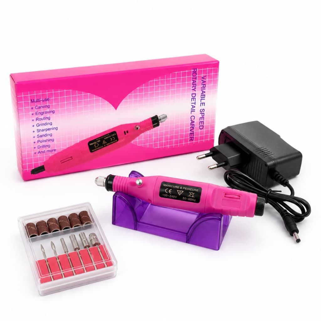 Micro Retífica Elétrica Lixadeira para Unhas Profissional Lixadeira Bivolt Kit Completo