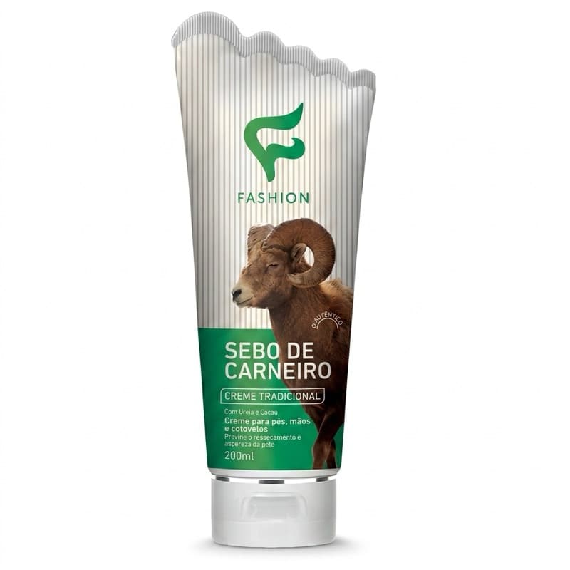 Sebo de Carneiro Fashion 200ml Creme para Pés Rachados Hidratante para Mãos e Cotovelos
