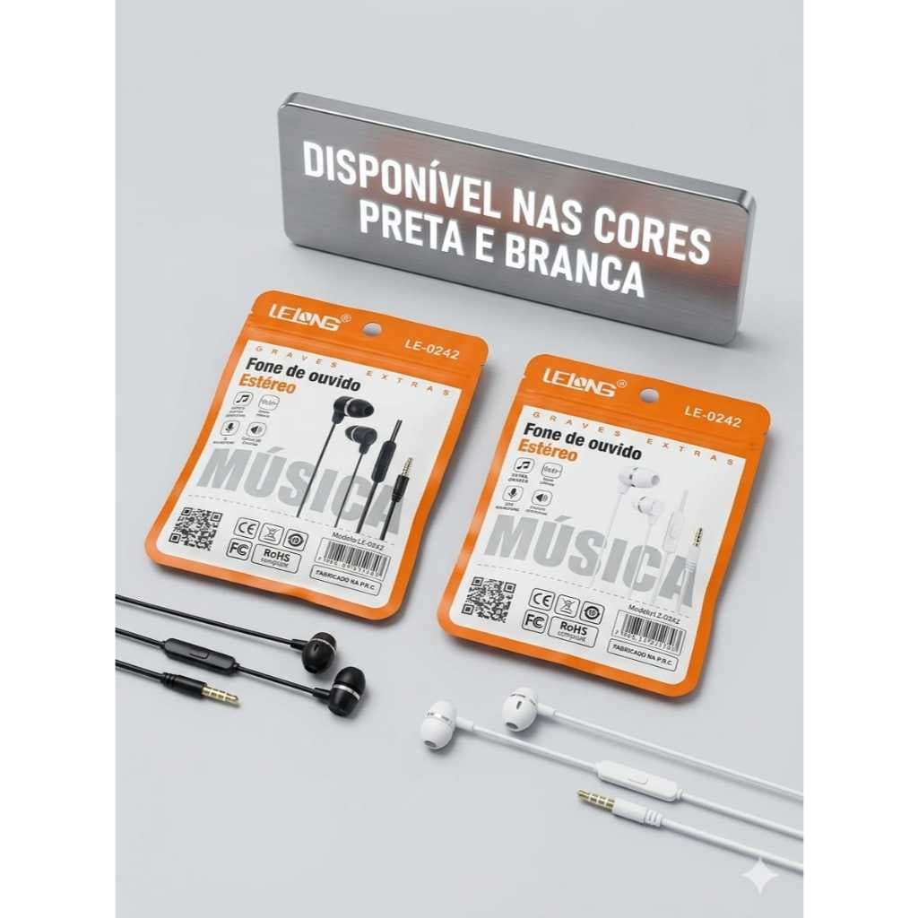 KIT 5  FONE DE OUVIOD COM FIO  DESENVOLVIDA PARA TRAZER QUALIDADE CHAMADA  COM CANCELAMENTO DE RUID