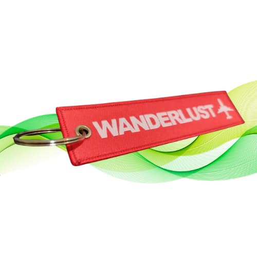 Chaveiro Tag Wanderlust Aviação Mochila Mala Viagem Vermelho Premium - Envio Express