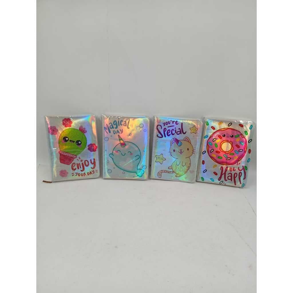 Mini Caderno Diario holografico fofo 80 Folhas 10,5x14,5 cm