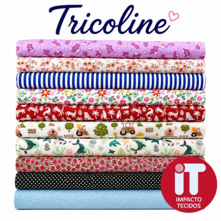 Tricoline 100% Algodão Infantis Florais poás listrados diversos 50cm x 1,50 - Est 189 a NV 101