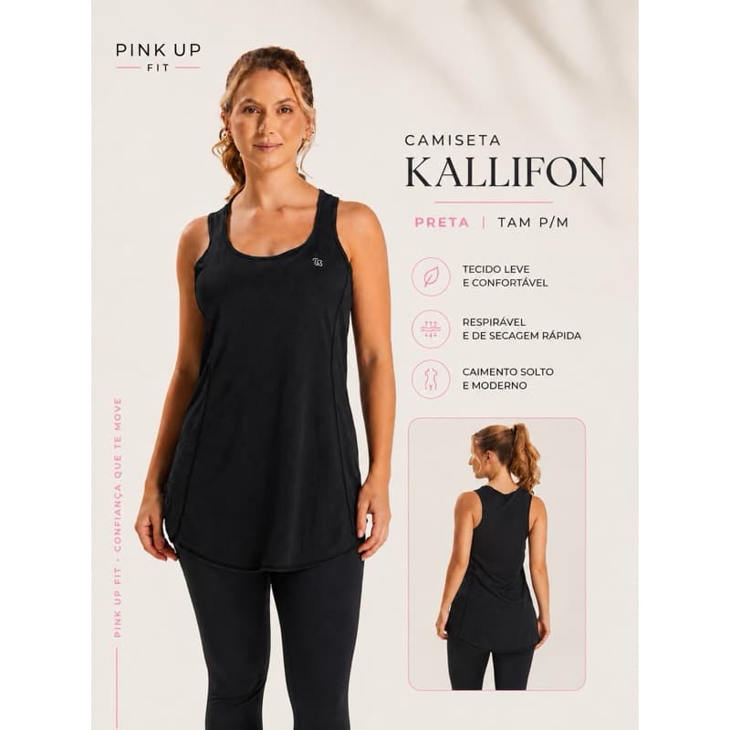 regata fitness feminina modesta respirável kallifon