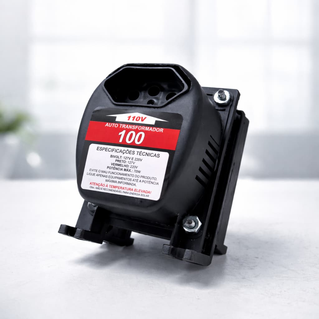 Auto Transformador 100VA Kitec 70W Bivolt 127V 220V Transformador de Energia Residencial e Eletrônicos