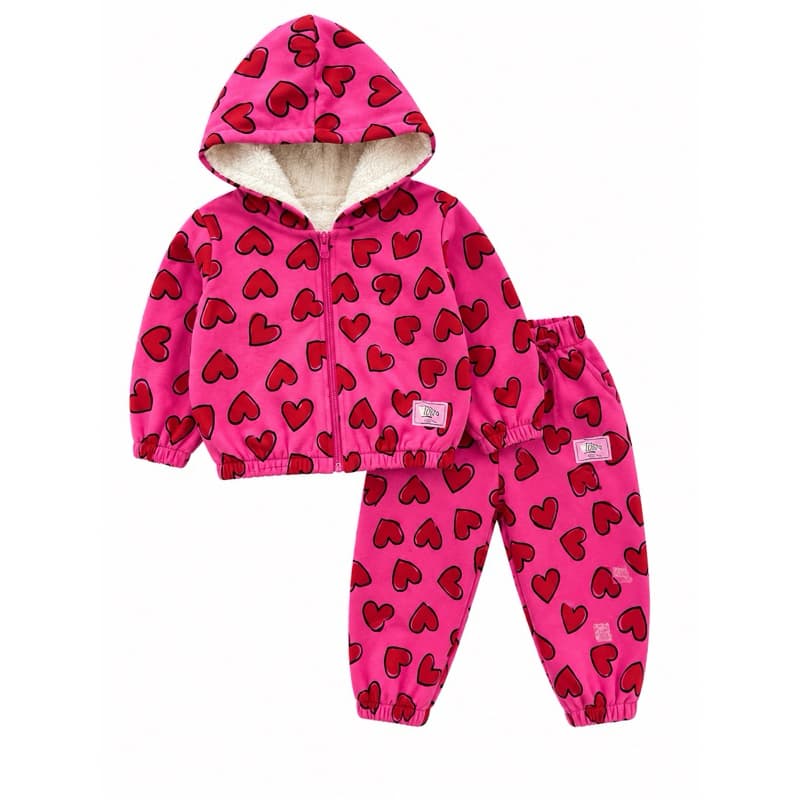 Conjunto Infantil Feminino Peluciado com Capuz – Quentinho e Confortável- Para as Meninas - Infantil- Juvenil