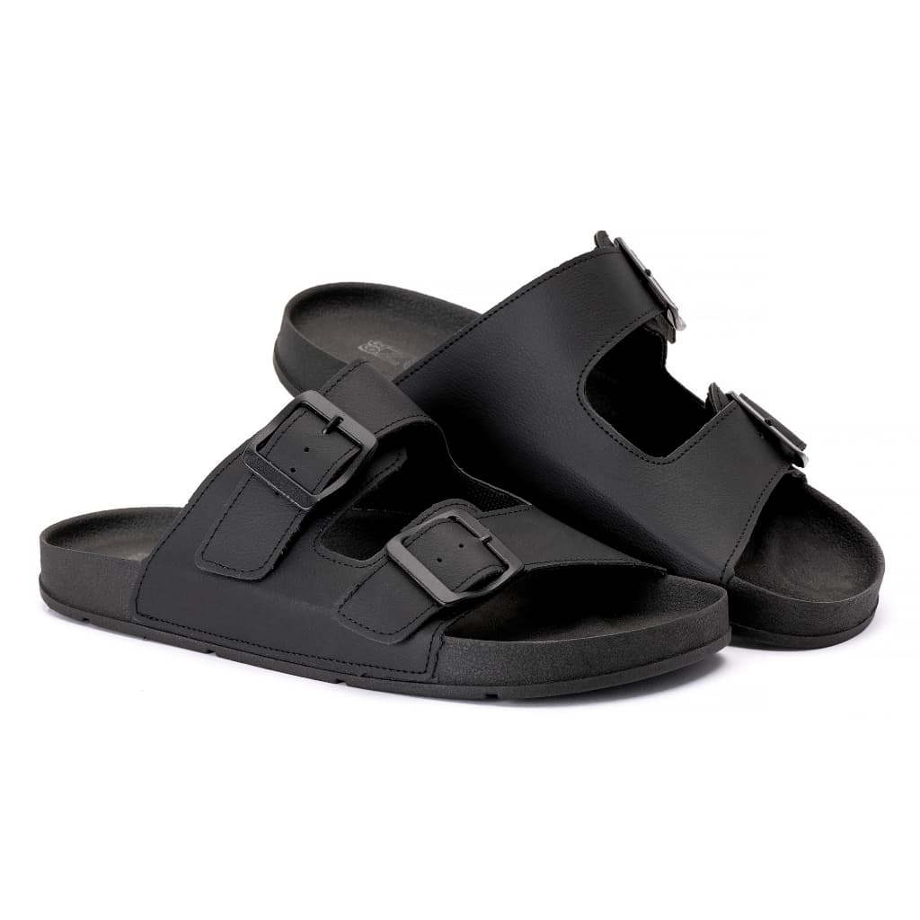 Sandália Masculino Birken Couro Ecológico Papete Confortável fivela Ajustável
