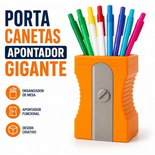 Porta-lápis e Canetas em Formato de Apontador