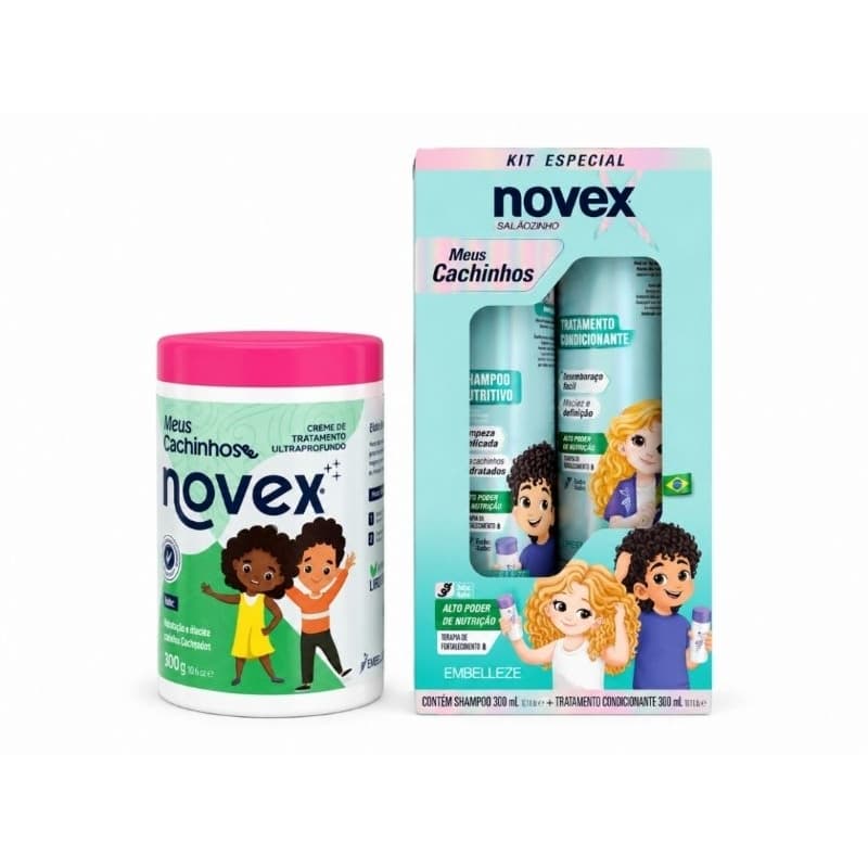 Kit Novex Meus Cachinhos Shampoo 300ml + Condicionador 300ml + Mascara 400g