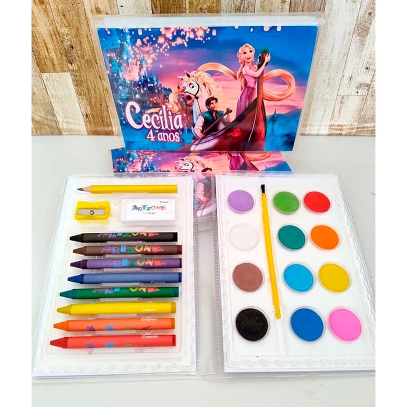 Estojo de Pintura Enrolados | Tema da sua festa | Lembrancinha Personalizada