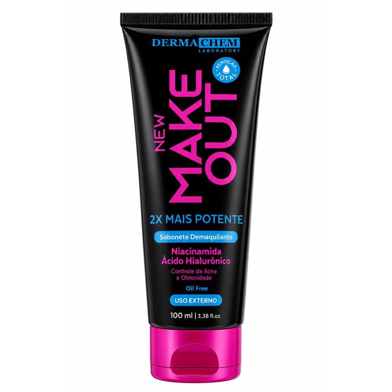 Sabonete Demaquilante New Make Out DermaChem 100ml - Remove Maquiagem e Hidratação com Niacinamida