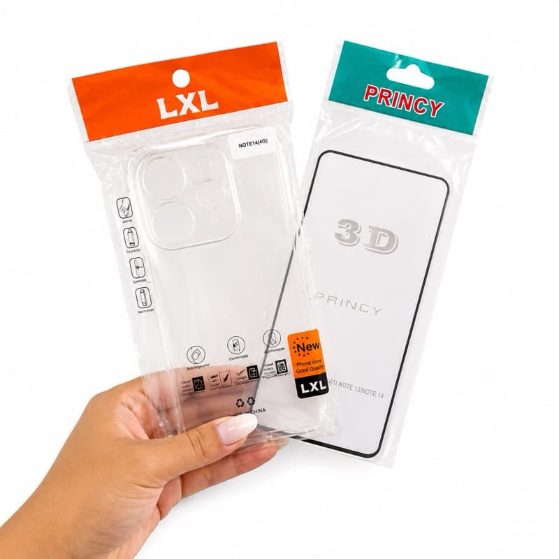Kit Proteção Completa para NOTE 14 Capinha Anti-Impacto + Película 3D de Vidro temperado.